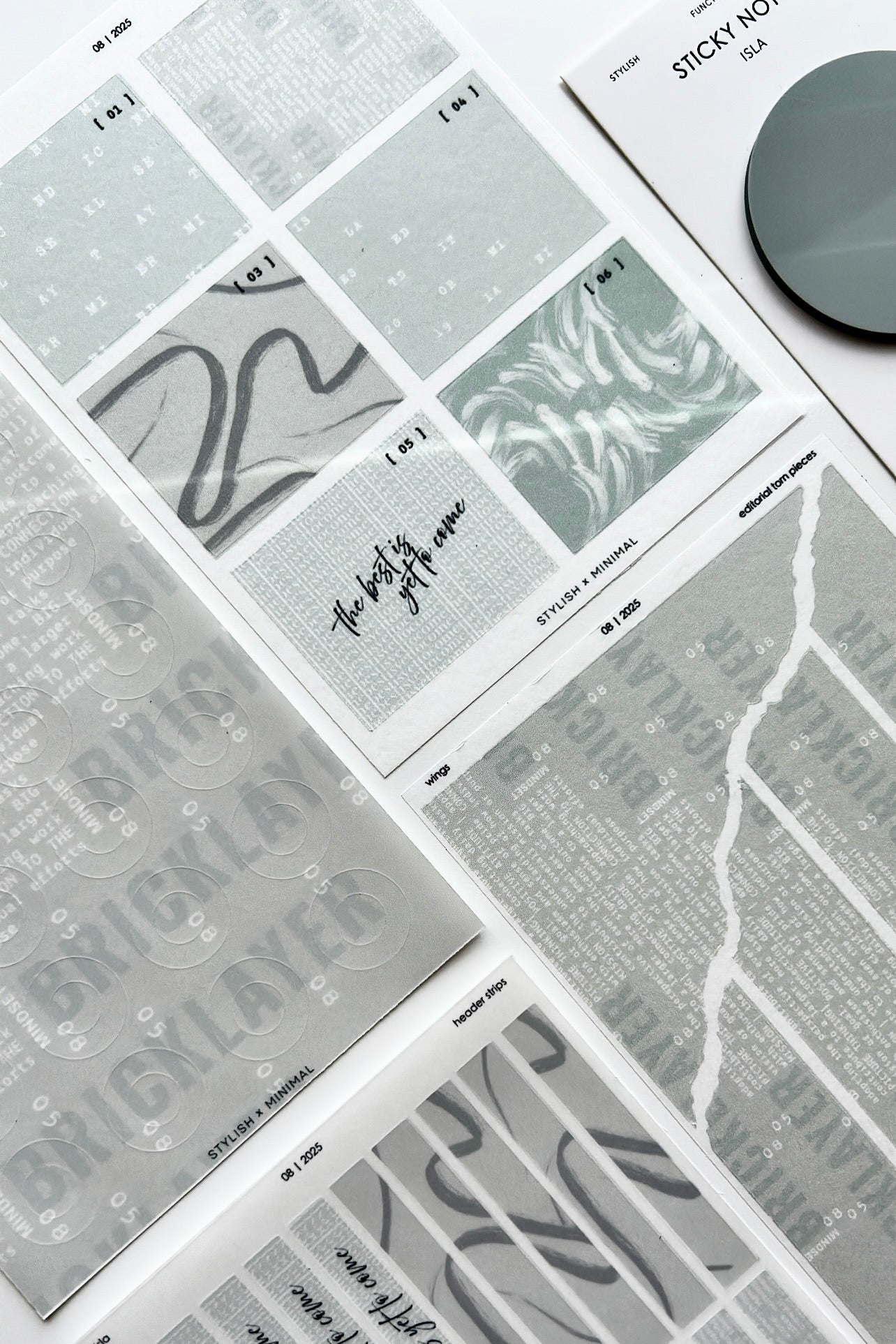 isla editorial sticker set of 5