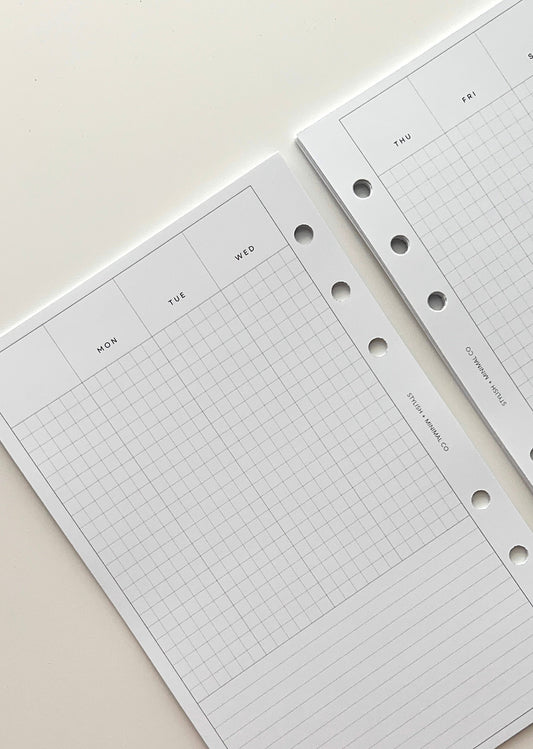 Vertical Grid + Lined Weekly UNDATED WO2P