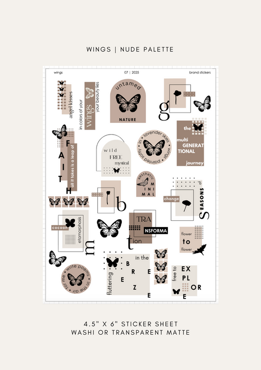 wings smco brand journaling stickers 4" x 6"