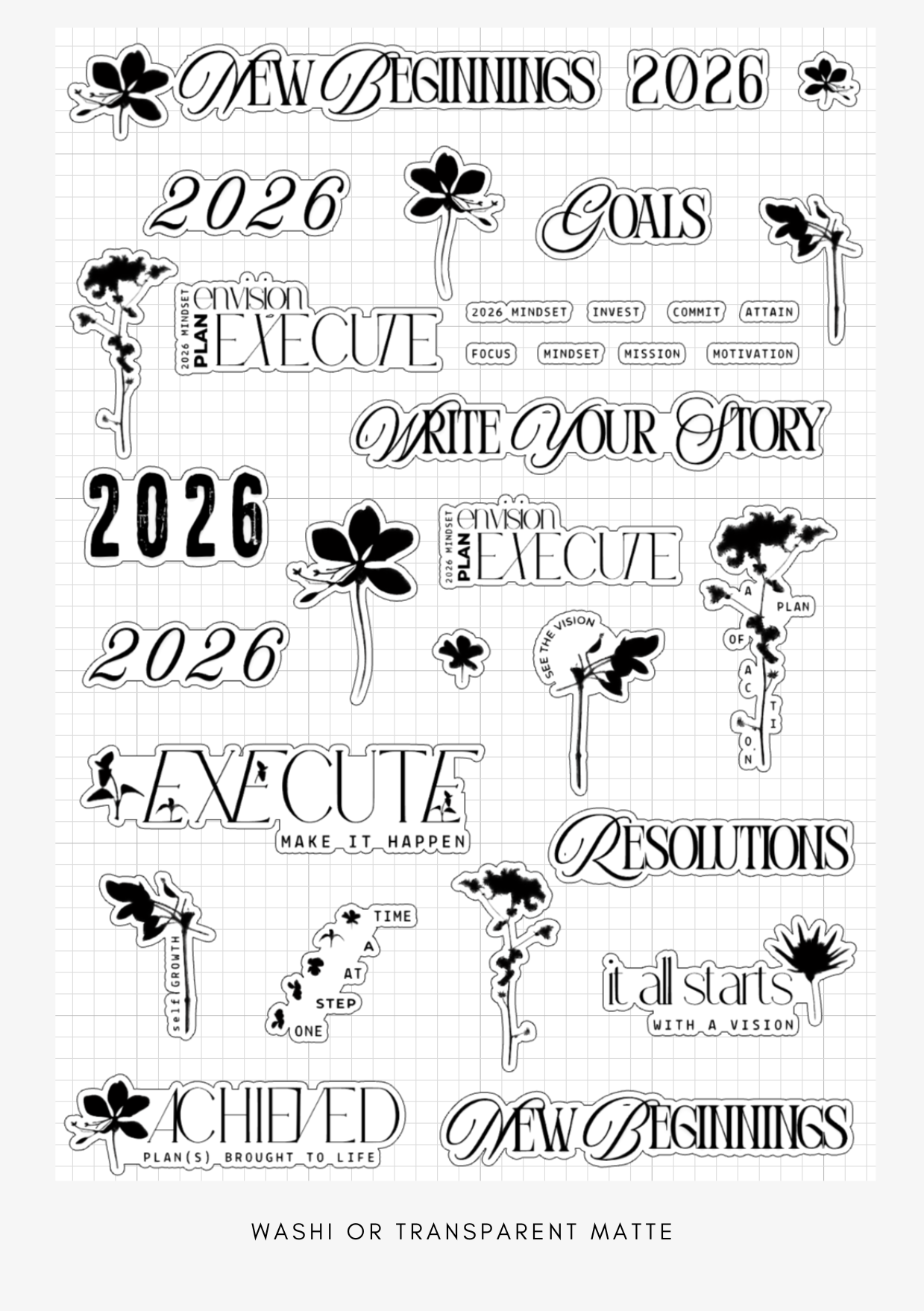 New Beginnings | Visions journaling sticker sheet