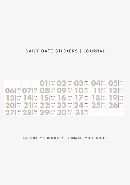 dated daily journal stickers (365)