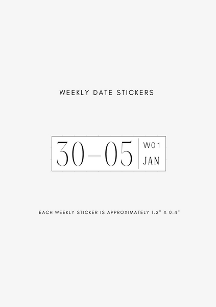 2026 dated weekly journaling stickers - mon start