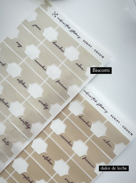 A5 hobo cousin plastic index tabs - months spelled out