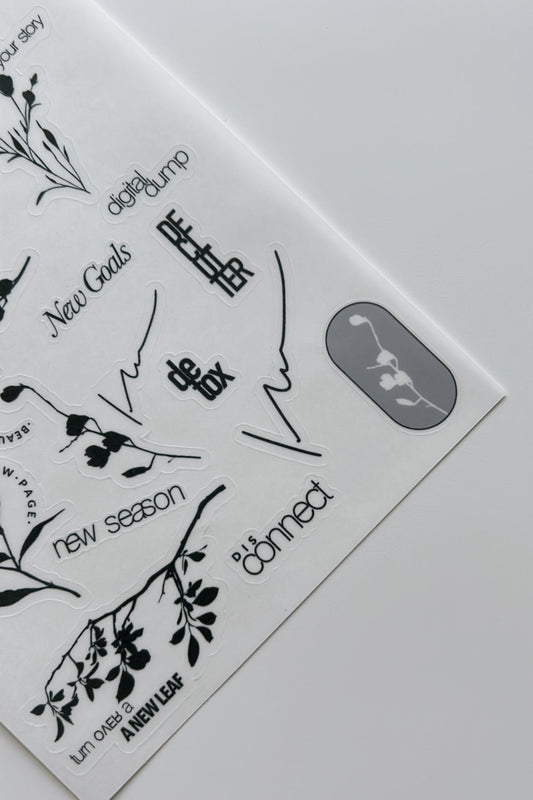 New Beginnings | Botanical journaling sticker sheet