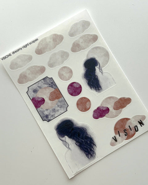 dreamy night scapes journaling sheet | visions nov kit