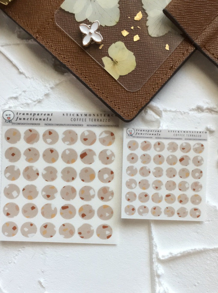 coffee terrazzo dots - transparent matte icons