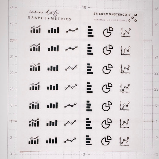 graphs / metrics icon sticker sheet
