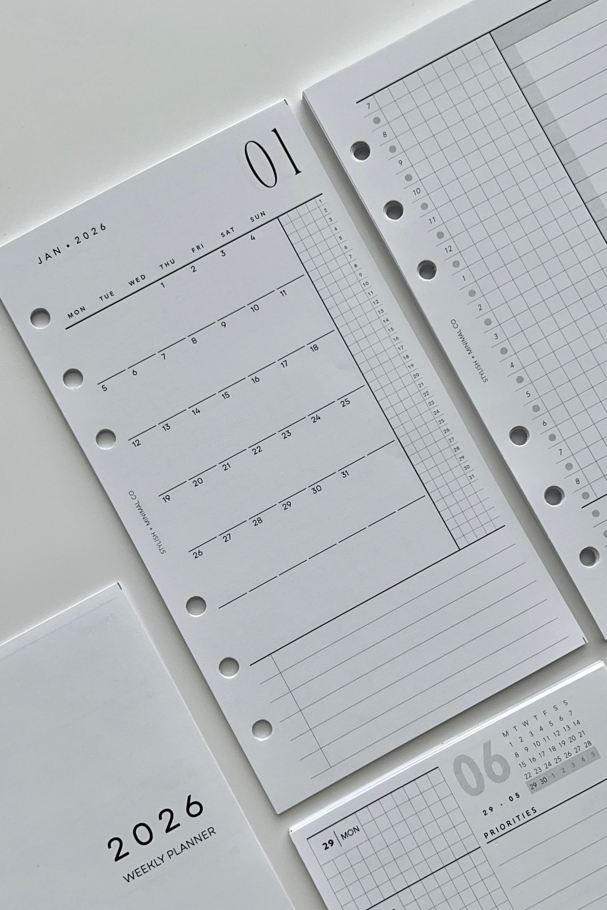 printed inserts | UNdated + functional – stylish + minimal co