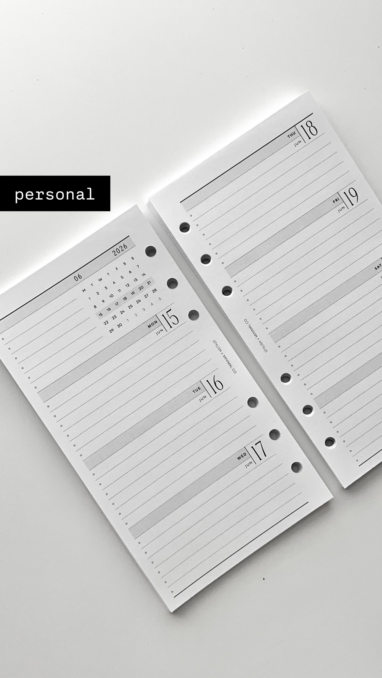 2026 Weekly Agenda WO2P - Pocket + Personal rings