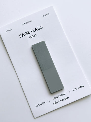 Stone transparent page flags
