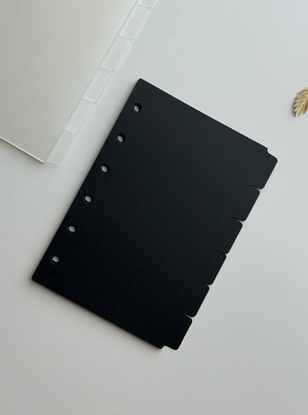 Black plastic 6 side divider set - blank