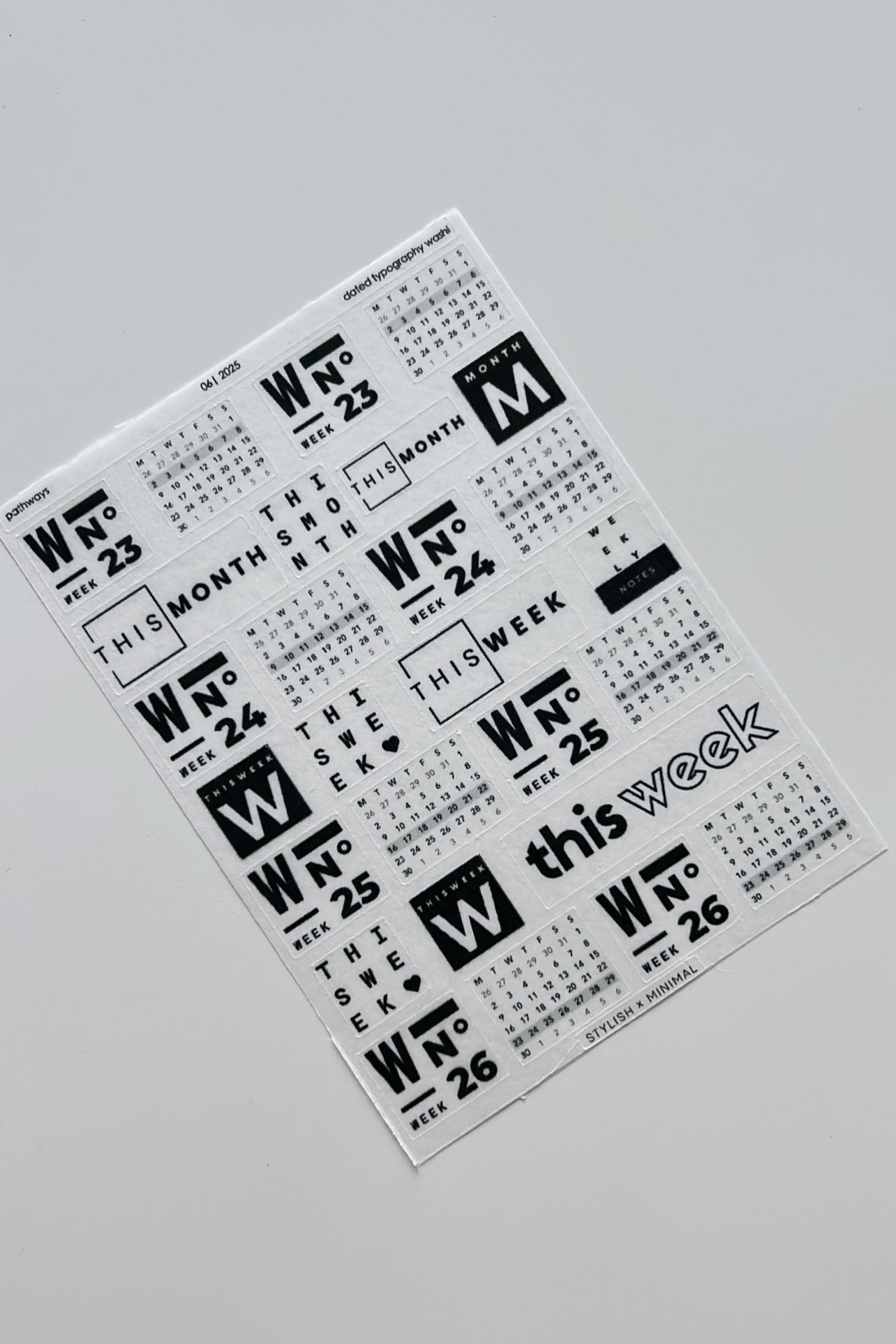 dated washi | month specific