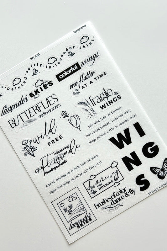 wings typography | July kit