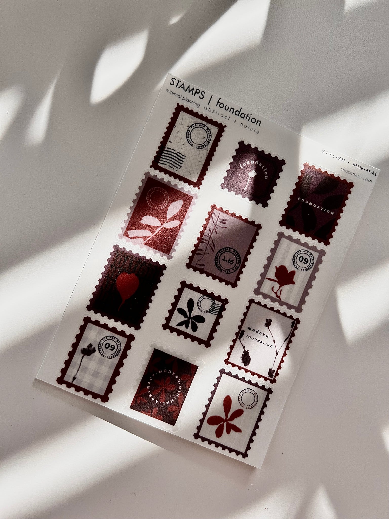 modern stamp sticker sheet