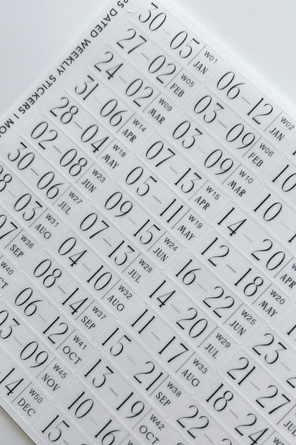 2026 dated weekly journaling stickers - mon start
