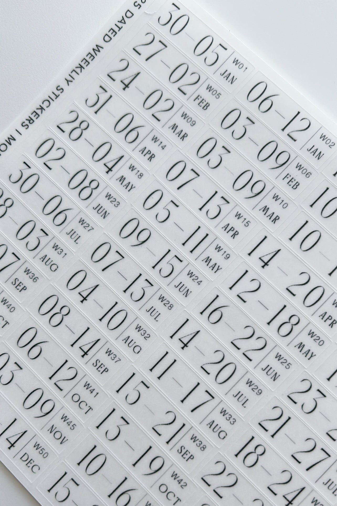 2026 dated weekly journaling stickers - mon start