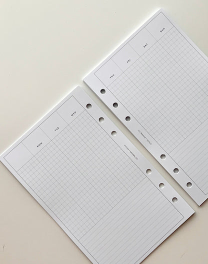 Vertical Grid + Lined Weekly UNDATED WO2P