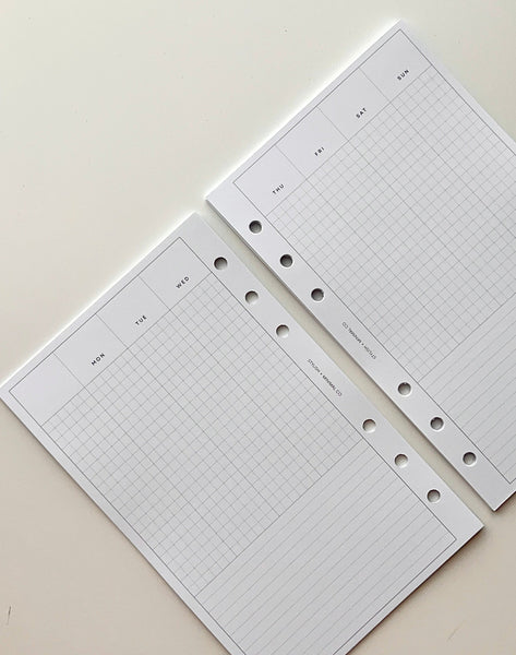 Vertical Grid + Lined Weekly UNDATED WO2P