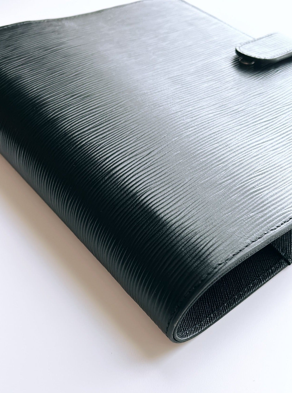 black A5 30mm rings - epi/saffiano genuine leather