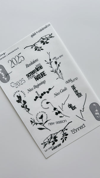 New Beginnings | Botanical journaling sticker sheet