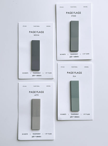 Stone transparent page flags