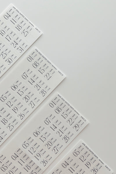 dated daily journaling stickers (365)