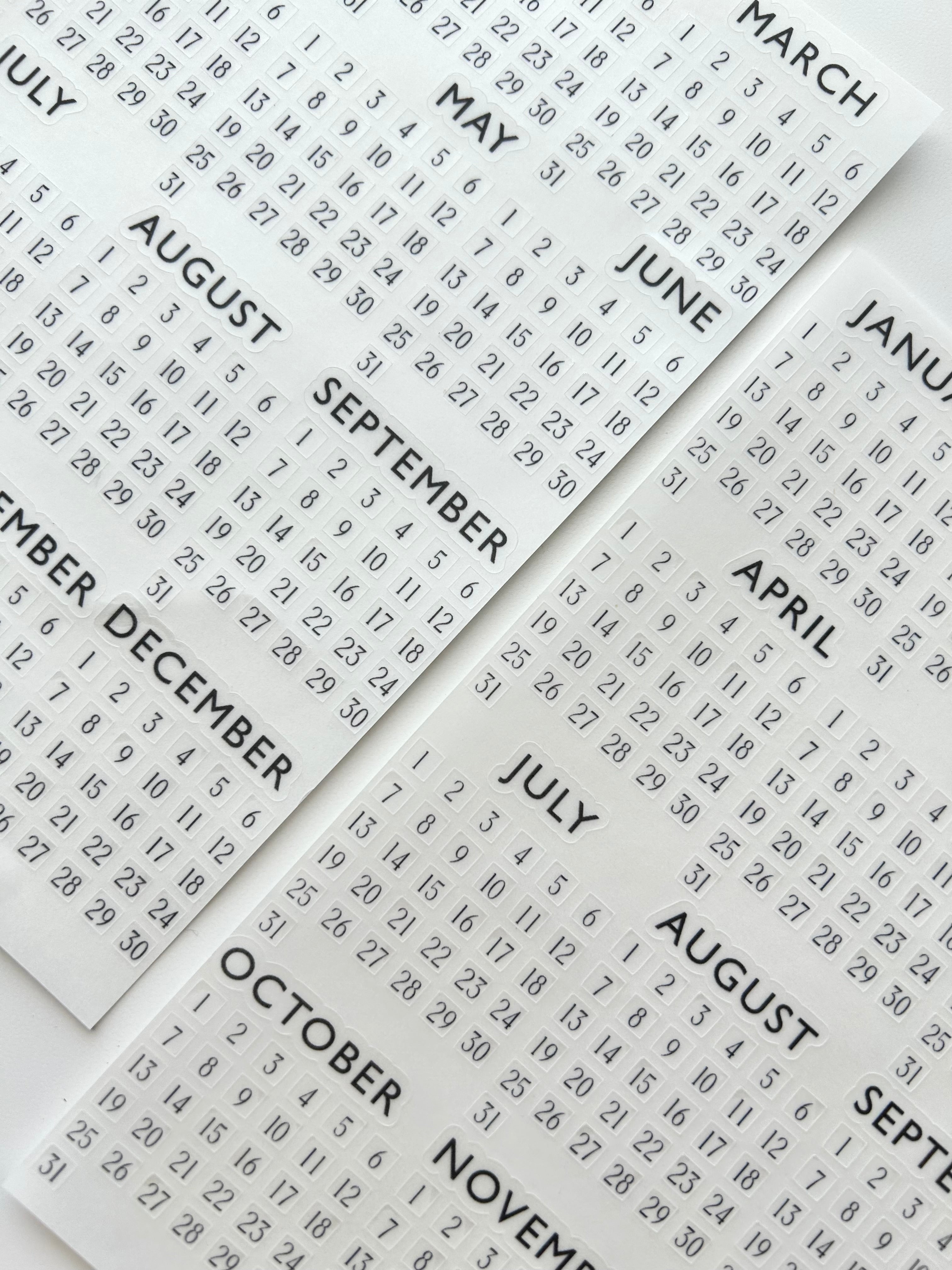 UNdated monthlies kit - 4mm squares