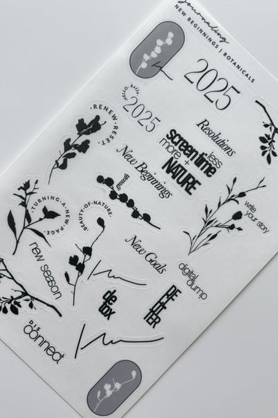 New Beginnings | Botanical journaling sticker sheet