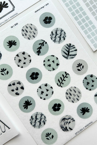 isla abstract rings + dots stickers