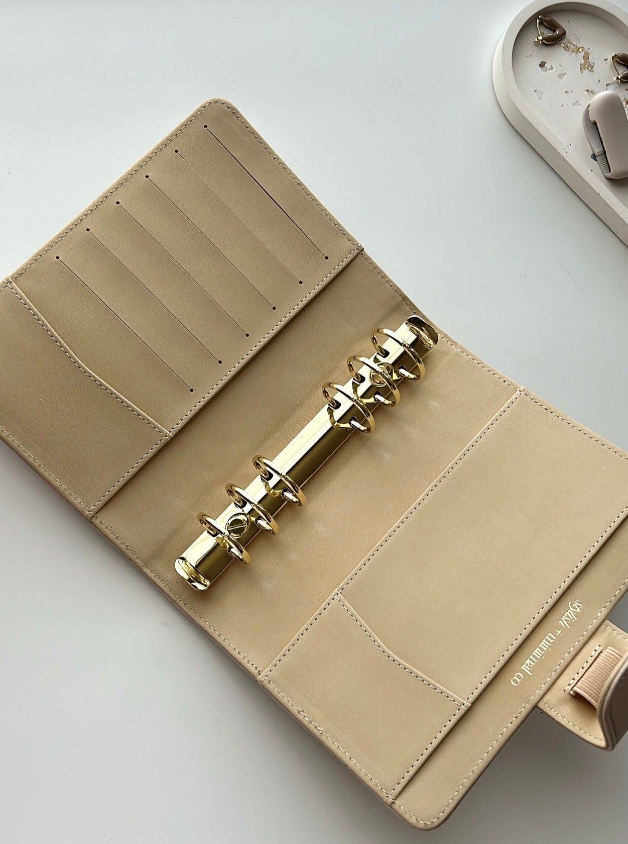 GLITCH beige caviar/suede PE/FCC planner - ALL SALES ARE FINAL