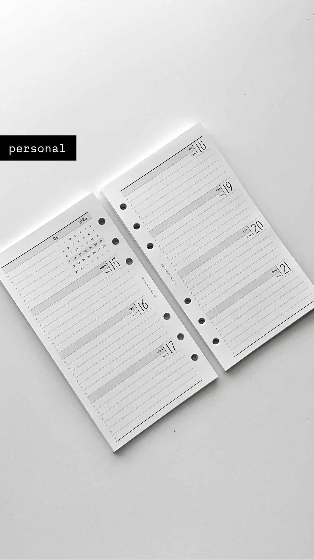 2026 Weekly Agenda WO2P - Pocket + Personal rings