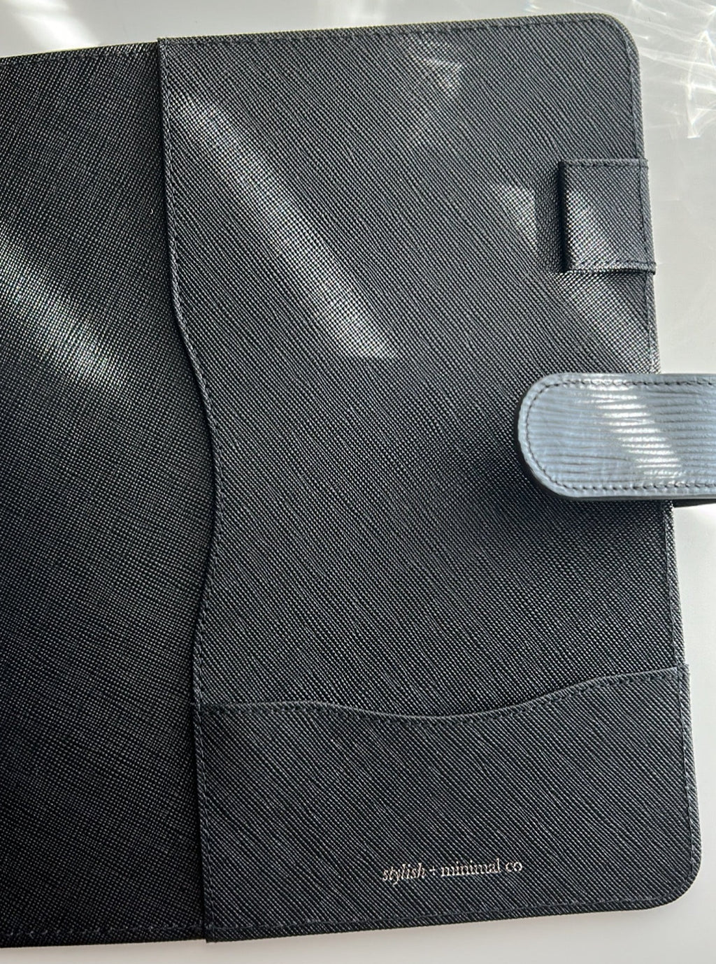 black A5 30mm rings - epi/saffiano genuine leather