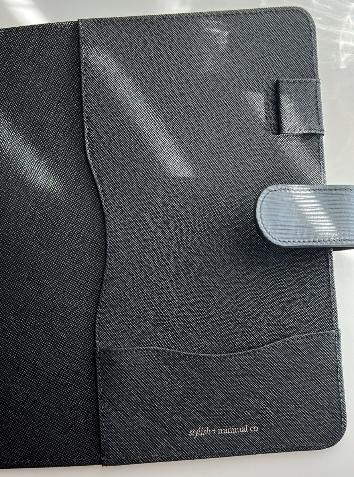 black A5 30mm rings - epi/saffiano genuine leather