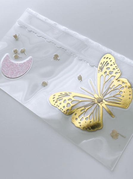 Gold Butterfly + Lace floral custom dashboard