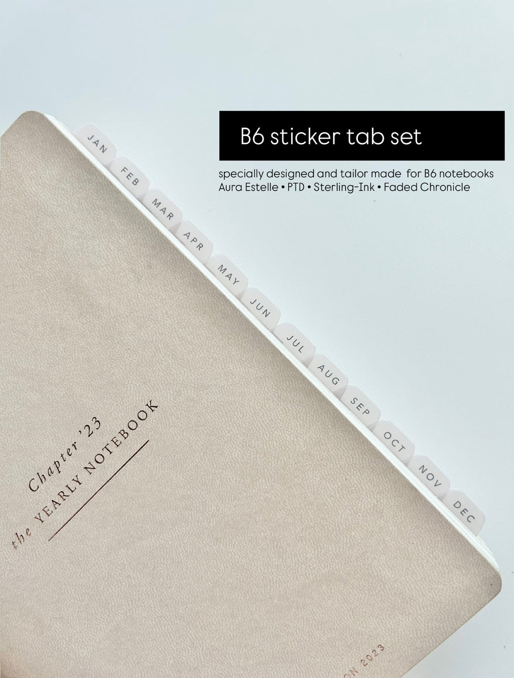 B6 plastic index tabs - months abbreviated