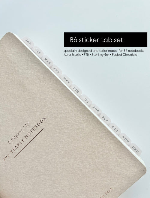 B6 plastic index tabs - months abbreviated