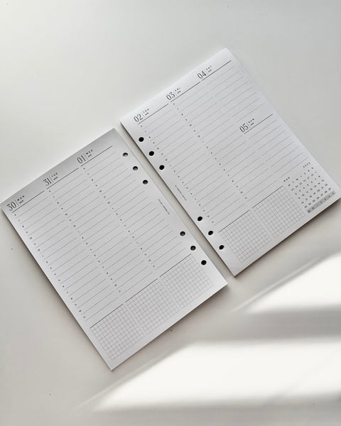 2026 vertical lined timeline Weekly DATED