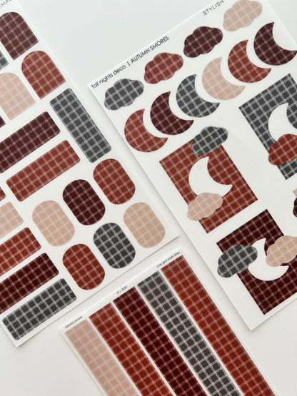 autumn s'mores sticker kit - 8 sheet bundle