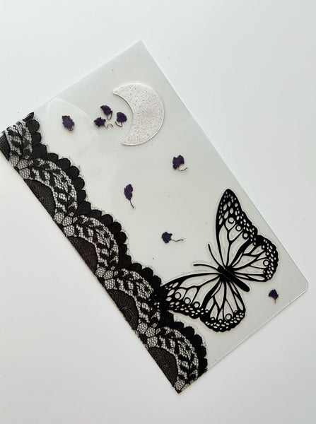 Black Butterfly + Lace floral custom dashboard