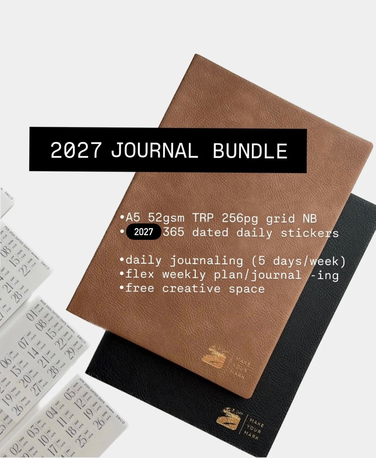 A5 TRP flex grid notebook with 2027 (365) dated stickers