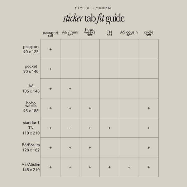 hobo WEEKS plastic index tabs - months abbreviated