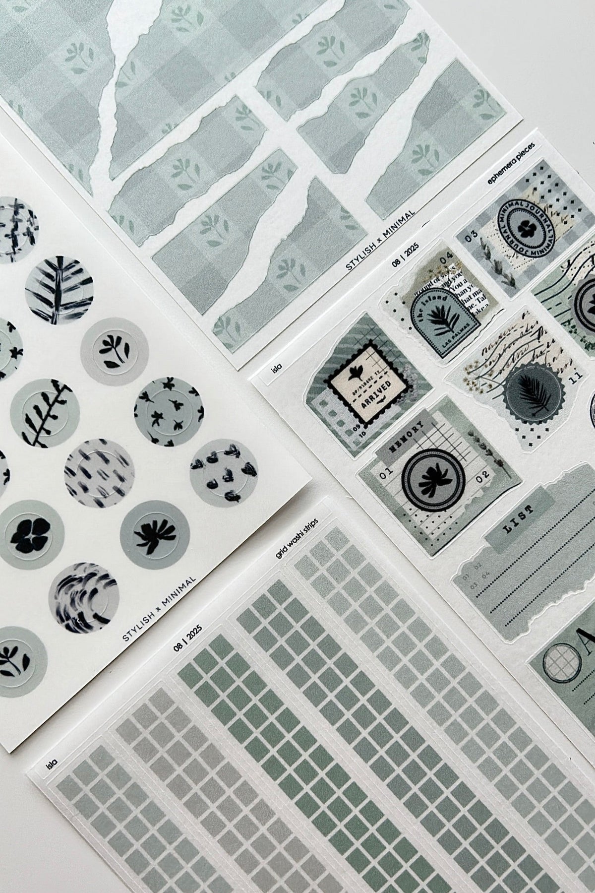 Isla Sticker journal isla sticker kit - 8 sheet bundle – stylish + minimal co