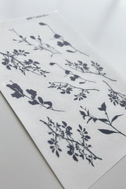 botanical shadows journaling sticker sheet
