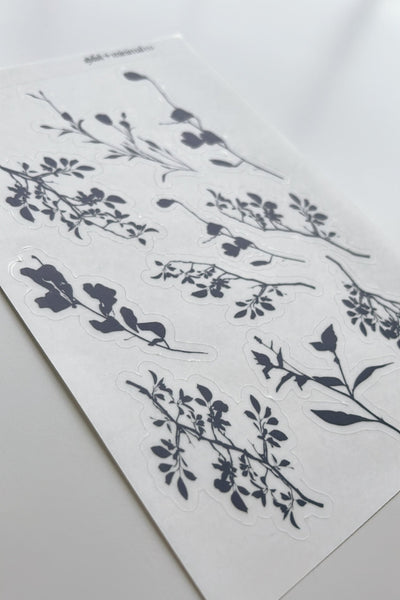 botanical shadows journaling sticker sheet