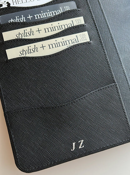 black A5 30mm rings - epi/saffiano genuine leather