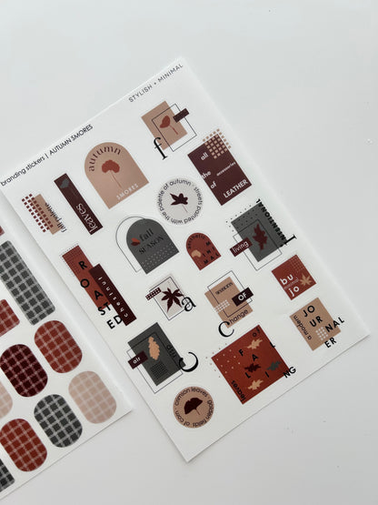 autumn s'mores sticker kit - 8 sheet bundle