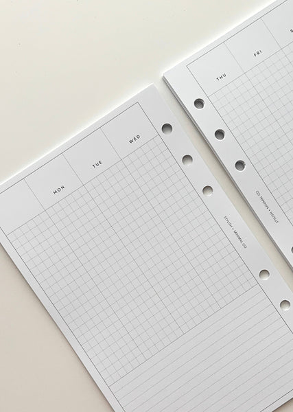 Vertical Grid + Lined Weekly UNDATED WO2P