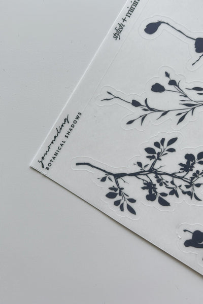 botanical shadows journaling sticker sheet