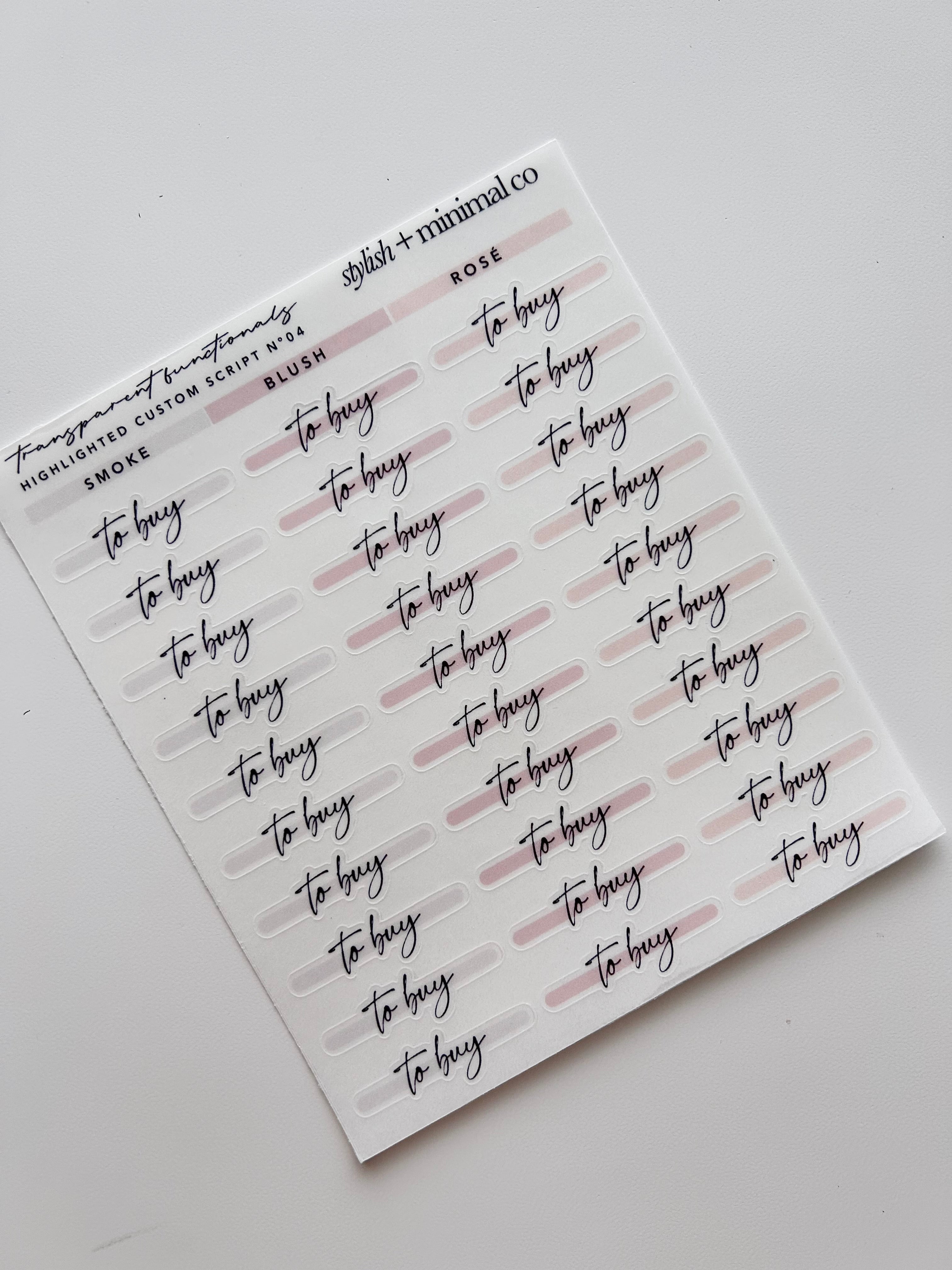 custom highlighted script Nº 4 sticker - pick your colors + text