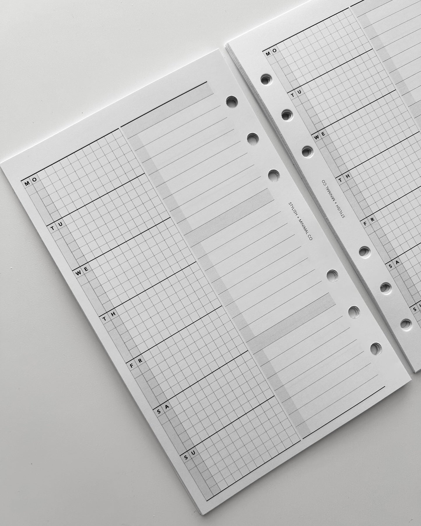 UNdated Weekly WO1P -  Printed Inserts